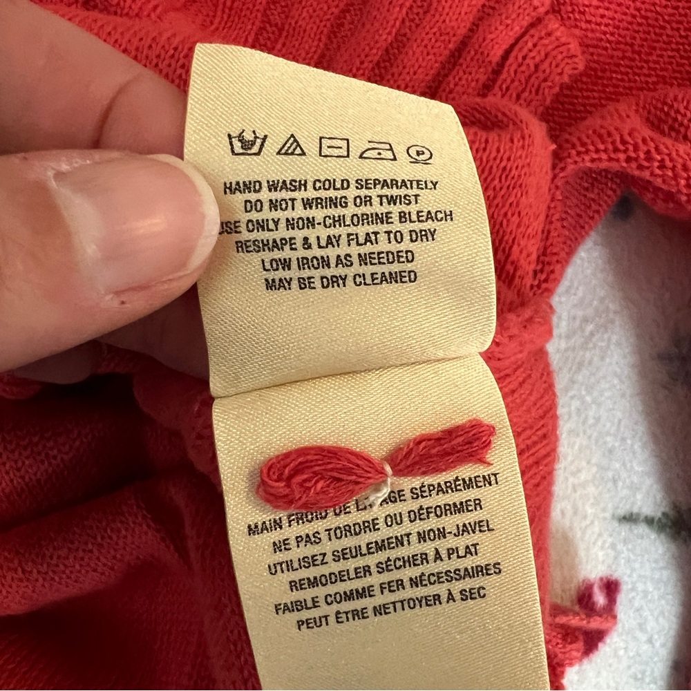 Moth Red Scoop Neck Sweater | Size Medium | Cotton Silk Blend | Anthropologie - Picture 8 of 11